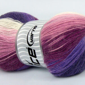 4x100gr Angora Batik Purple, Pink Shades, Ecru