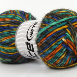 4x100gr Armonia Lana Gold Shades, Blue, Green, Camel, Black