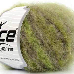 8x50gr Kid Mohair Alpaca Color Green Shades, Grey, Camel