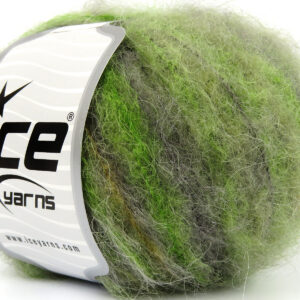 8x50gr Kid Mohair Alpaca Color Green Shades, Grey, Camel, Orange