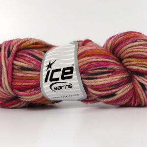 3x100gr Organic Wool Bulky Hand Paint Fuchsia, Gold, Black