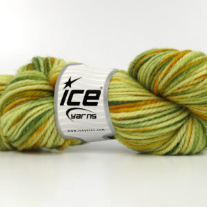 3x100gr Organic Wool Bulky Hand Paint Green Shades, Gold