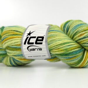 3x100gr Organic Wool Bulky Hand Paint Green Shades, Gold, Turquoise