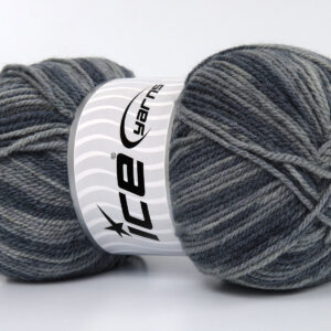 4x100gr Wool Design Grey Shades, Jeans Blue