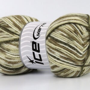 4x100gr Wool Design Cream Shades, Camel, Brown