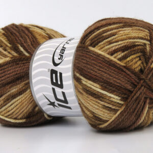4x100gr Wool Design Cream Shades, Brown Shades