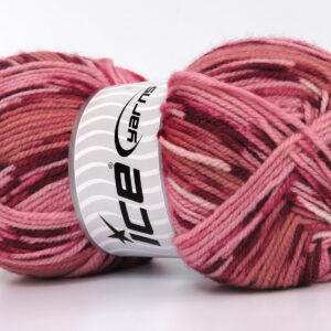 4x100gr Wool Design Pink Shades, Burgundy