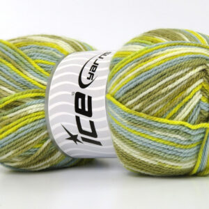 4x100gr Wool Design Green Shades, Grey Shades
