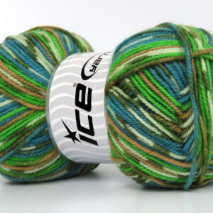 4x100gr Wool Design Green Shades, Turquoise, Cream
