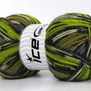 4x100gr Wool Design Green Shades, Maroon, Cream