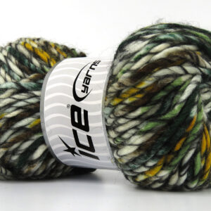 4x100gr Armonia Lana Bulky Black, Grey, White, Yellow, Brown, Green