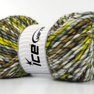 4x100gr Armonia Lana Bulky Black, Grey, White, Green Shades, Yellow