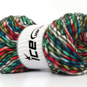 4x100gr Armonia Lana Bulky Black, White, Green Shades, Camel, Red