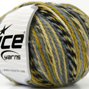 8x50gr Anatolia Wool Black, Grey Shades, Cream, Gold