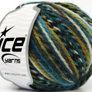 8x50gr Anatolia Wool Turquoise, White, Black, Brown Shades