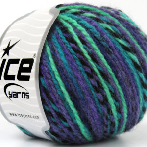 8x50gr Anatolia Wool Purple Shades, Green Shades, Black