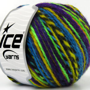 8x50gr Anatolia Wool Turquoise, Green, Yellow, Black, Purple