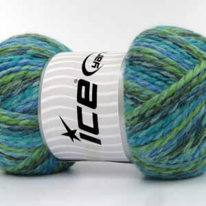2x200gr Puzzle Wool Chunky Blue, Green Shades, Grey