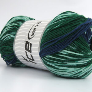 2x150gr Jacquard Wool Green Shades, Navy