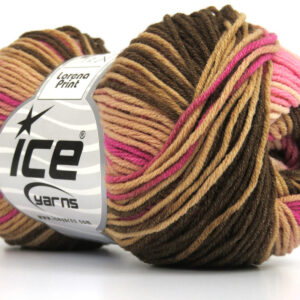 8x50gr Lorena Print Brown Shades, Pink