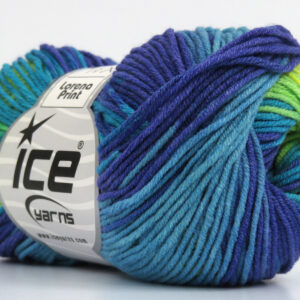 8x50gr Lorena Print Purple, Turquoise, Green Shades