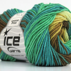 8x50gr Lorena Print Brown Shades, Green Shades