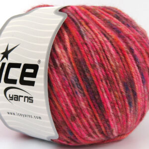 4x100gr Wool Varicolor Worsted Pink Shades, Copper, Gold, Blue