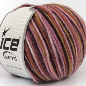 4x100gr Wool Varicolor Worsted Maroon, Pink Shades, Copper