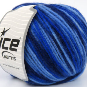 4x100gr Wool Varicolor Worsted Blue Shades