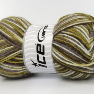 4x100gr Wool Varicolor Light Brown Shades, White