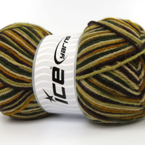 4x100gr Wool Varicolor Light Brown Shades, Gold, Khaki