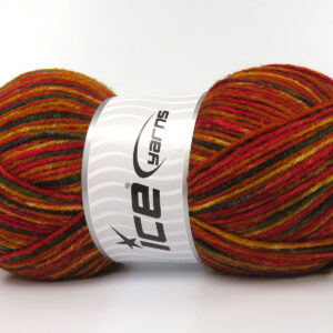 4x100gr Wool Varicolor Light Gold Shades, Green Shades