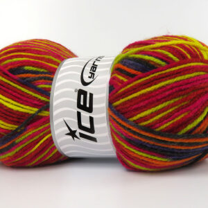 4x100gr Wool Varicolor Light Gold, Yellow, Orange, Pink, Black, Grey