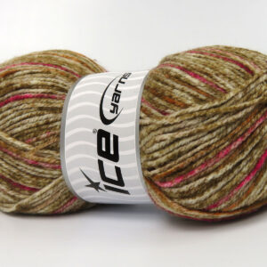4x100gr Wool Varicolor Light Fuchsia, Orange, Brown Shades