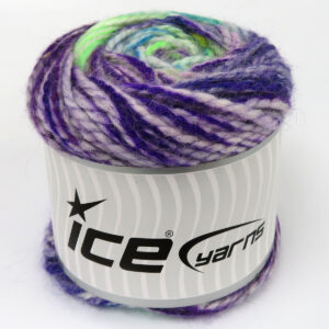 2x150gr Cakes Alpine Angora Ecru, Purple, Yellow, Turquoise, Green Shades