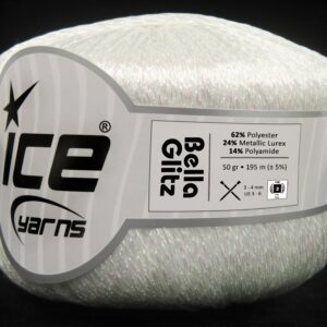 4x50gr Bella Glitz White, Iridescent