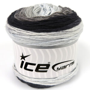 3x100gr Cakes Cotton Royal Light Blue, Grey Shades, Black