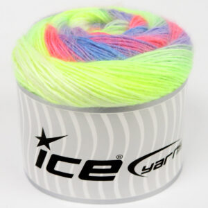 2x150gr Cakes Alpaca Fine Neon Green, Lilac, Salmon, Blue