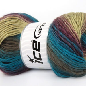 4x100gr Lana Bella Turquoise, Maroon, Brown Shades