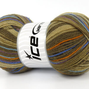 4x100gr Sock Varicolor Brown Shades, Maroon, Blue Shades