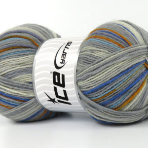 4x100gr Sock Varicolor Grey Shades, Blue Shades, Gold