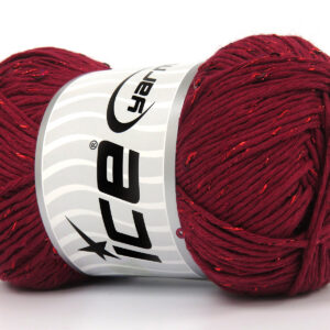 3x100gr Natural Cotton Paillette Burgundy