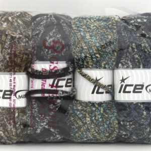 4x100gr Mixed Lot Multicolor Chenille Safari Yarns
