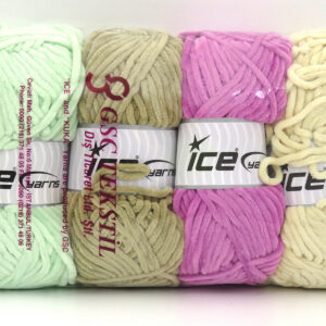 4x100gr Mixed Lot Multicolor Chenille Baby Yarns