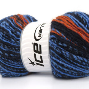 4x100gr Anatolia Wool Cord Blue Shades, Orange
