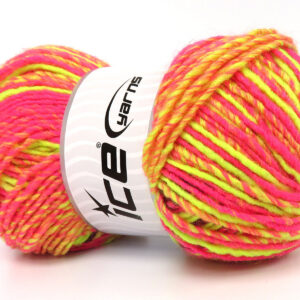 4x100gr Anatolia Wool Cord Neon Green, Neon Pink
