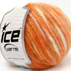 8x50gr Air Wool Spots Orange Shades, White