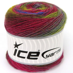 4x100gr Magic Wool De Luxe Green Shades, Pink, Burgundy, Blue