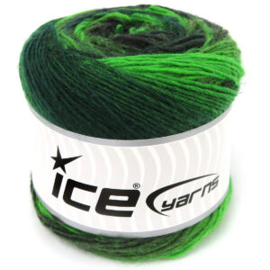 4x100gr Magic Wool De Luxe Green Shades, Black