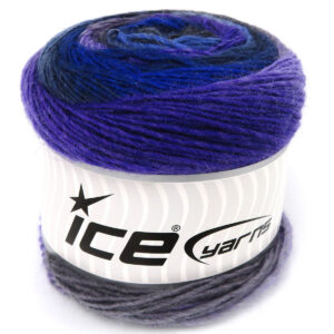 4x100gr Magic Wool De Luxe Blue Shades, Grey Shades, Purple, Black